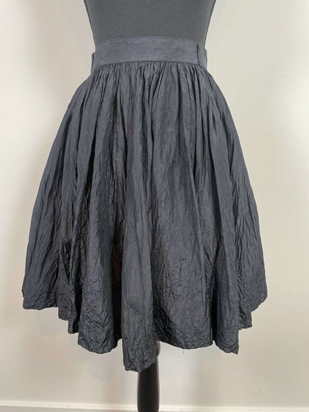 Katharine Hamnett London black 100% silk full skirt, Made in U.K.